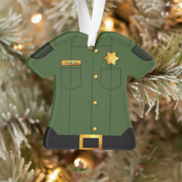 Ornamento Profissão uniforme verde Polícia