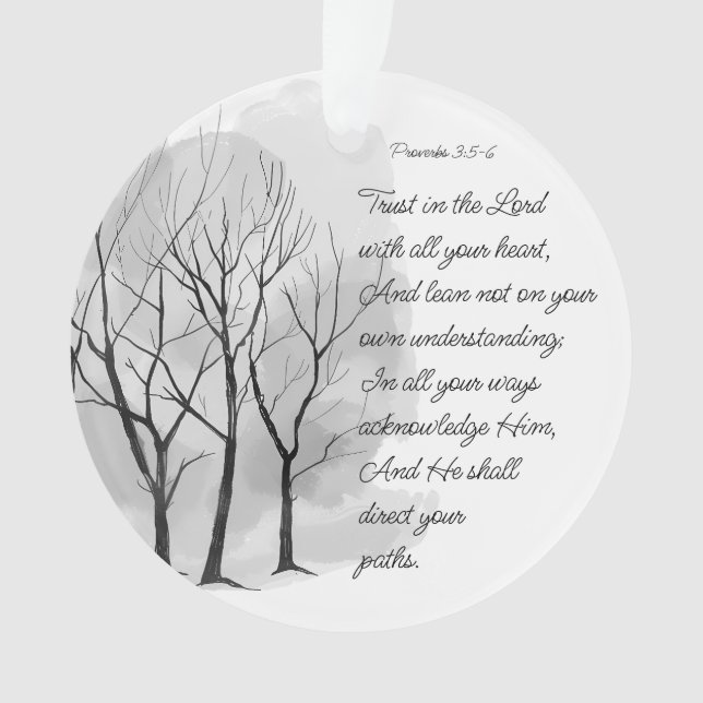 Ornamento Provérbios 3:5-6 Confie no Senhor (Frente)