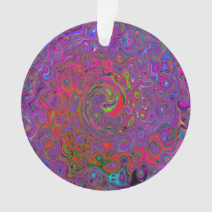 Ornamento Psicodélica Groovy Magenta Retro Líquido