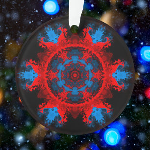Ornamento Psicodélico Vermelho e Azul