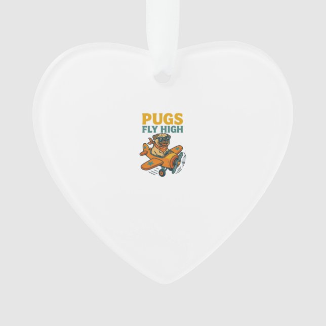 Ornamento Pugs Voam Alto (Frente)