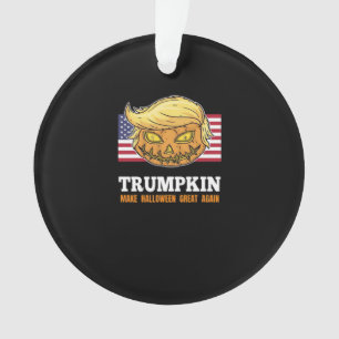 Ornamento Pumpkin Halloween Pumpkin Com Bandeira Design