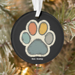 Ornamento Puppy Dog Paw Imprimir Design de Amante de os anim