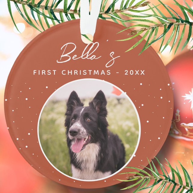 Ornamento Puppy First Christmas Border Collie Dog Foto (Criador carregado)