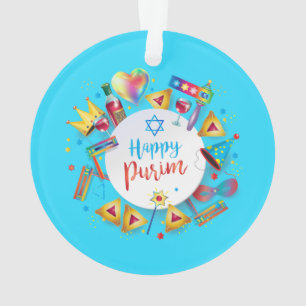 Ornamento Purim Basket Oferece Hamantaschen Gragger Hebraico