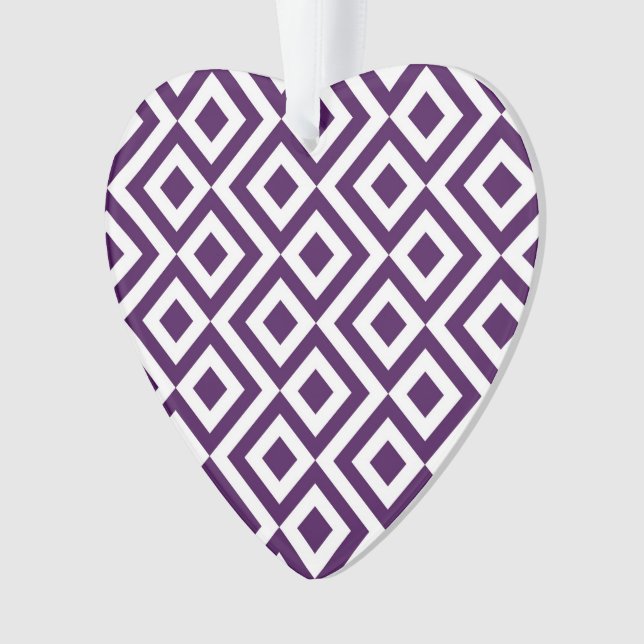 Ornamento Purple e White Meander (Frente)