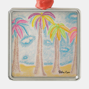 Ornamento quadrado colorido de Palms premium