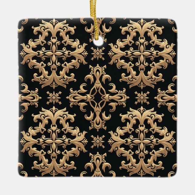 Ornamento Quadrado de Cerâmica (Frente)