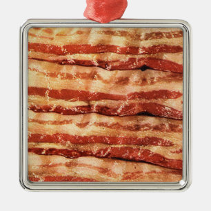 ornamento quadrado do bacon da lata