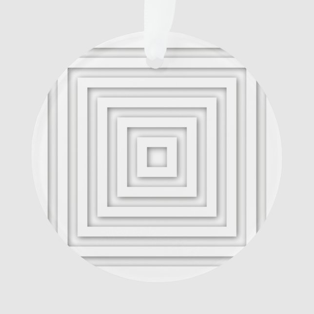 Ornamento Quadrado Geométrico Branco (Frente)