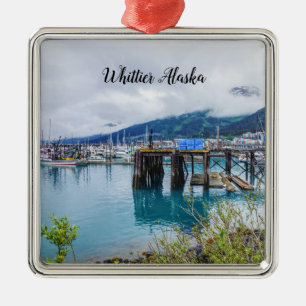 Ornamento Quadrado Whittier Alaska Harbor Premium