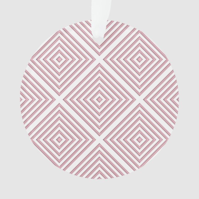 Ornamento Quadrados Geométricos Rosa (Frente)