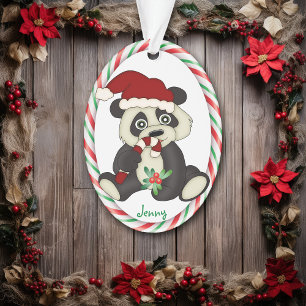 Ornamento Quadro de Canas de Urso Panda