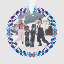 Quadro de Fotografias de Natal Festivo Azul feliz