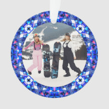 Quadro de Fotografias de Natal Festivo Azul feliz