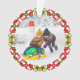 Ornamento Quadro de Fotografias de Natal Vermelho e Festivo