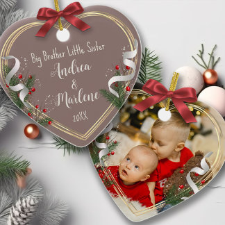 Ornamento Quadro Dourado de Fotografia do Big Bro Little Sis