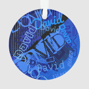 Ornamento Qualquer nome personalizável do Creative Blue