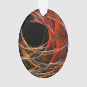 Ornamento Quebrando o Oval Acrílico de Abstrato de Arte Círc