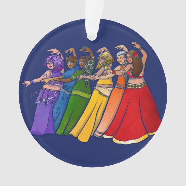 Ornamento Rainbow Belly Dancer Art Belly Dance Troupe (Frente)