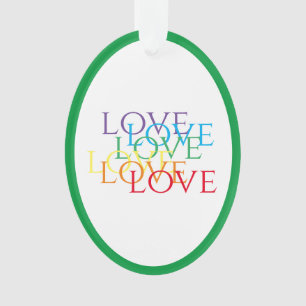 Ornamento RAINBOW LOVE Arylic Oval Ornament - Verde