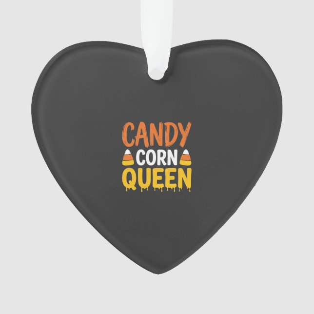 Ornamento Rainha do Candy Corn Gráfico de Halloween_1 (Frente)