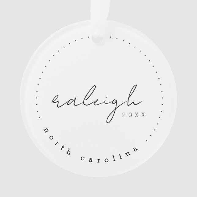 Ornamento Raleigh North Carolina Viagem USA Simple Ornament (Frente)