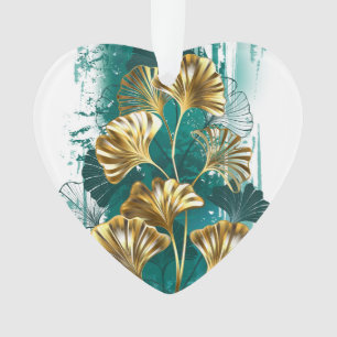 Ornamento Ramificação com Ouro deixa Ginko Biloba