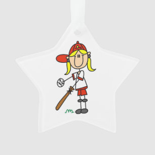Ornamento Rapariga Aperta O Baseball No Bat