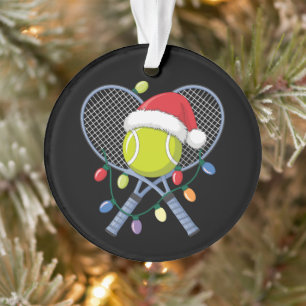 Ornamento Raquetes de Ténis de Natal Bola Chapéu do Papai No