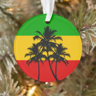 Ornamento Rasta Flag Tropical Palm Trees Christmas