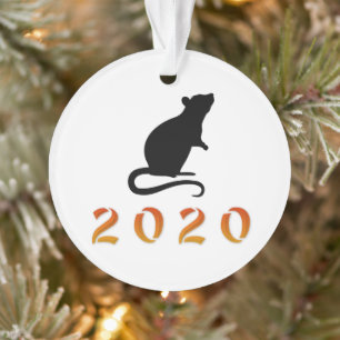 Ornamento Rato do Ano Novo Chinês 2020