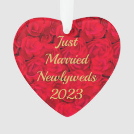 Ornamento Recém-casados 2023 Floral Vermelho