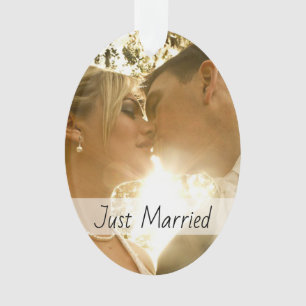 Ornamento Recem casados Sr. e Sra. Wedding Foto