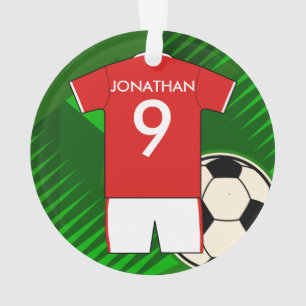 Ornamento Red and White de Jersey Personalizados