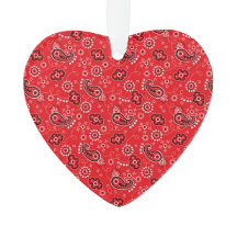 Red Bandana Heart Modern Cowboy Adorável