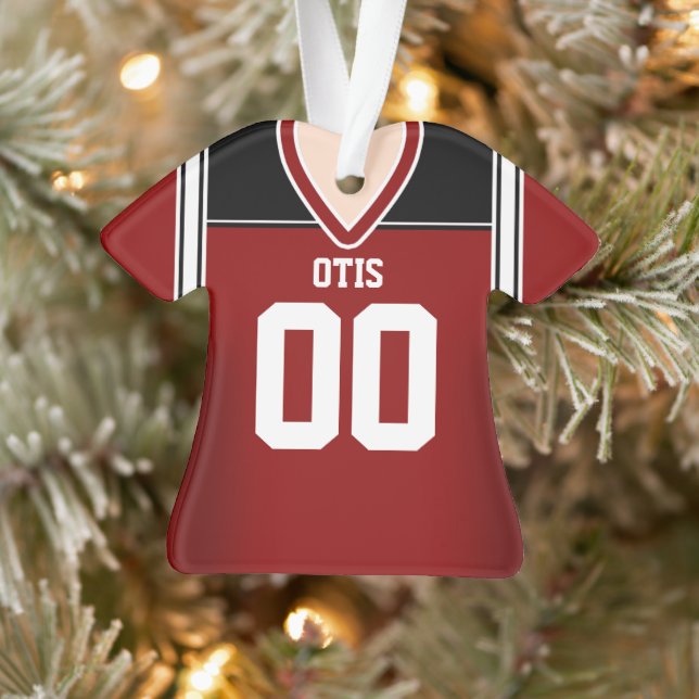 Ornamento Red/Black/White Football Jersey (Árvore)