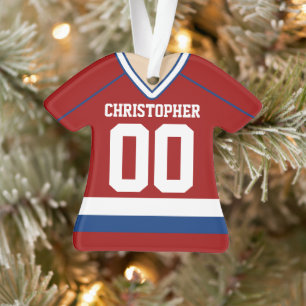 Ornamento Red/Blue/White Custom Hockey Jersey