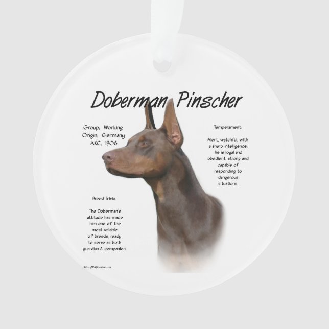 Ornamento Red Doberman Histórico (Frente)