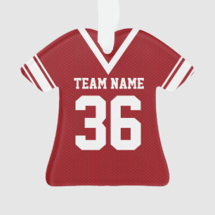 Ornamento Red Football Jersey Uniform with Photo