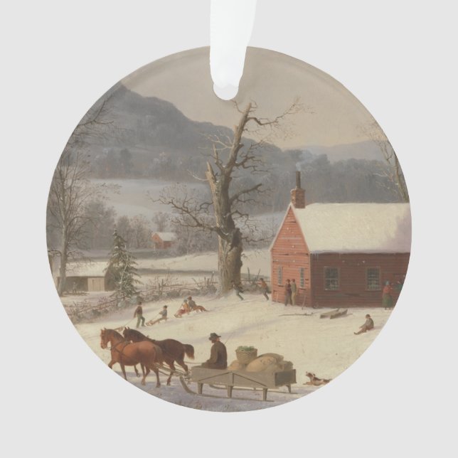 Ornamento Red School House (Country Scene): (Frente)