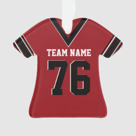 Ornamento Red Uniform de Futebol Jersey com foto