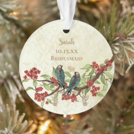 Ornamento Red Vintage Bird Bridesmaid Ornament