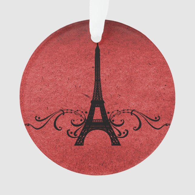 Ornamento Red Vintage French Flourish (Frente)