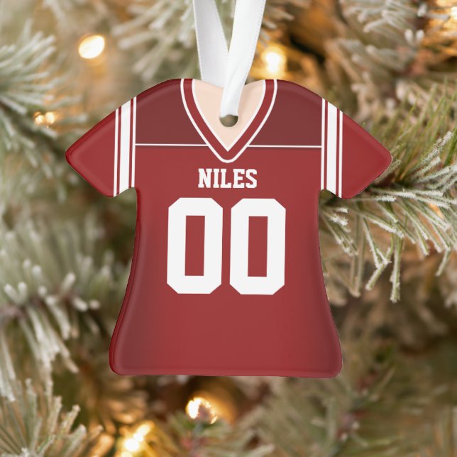Ornamento Red/White Football Jersey (Árvore)