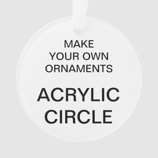 Ornamento REDONDO acrílico feito sob encomenda da (Frente)