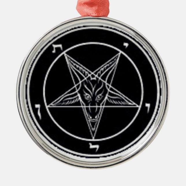 Ornamento Redondo Baphomet Black E White Premium R (Frente)
