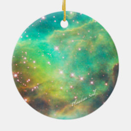 Ornamento Redondo de Nebulosa Teal #3