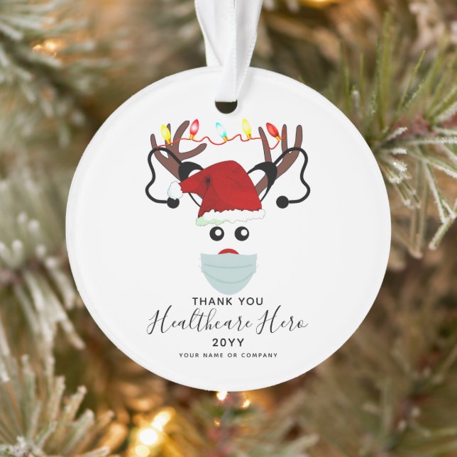 Ornamento Reindeer de 2020 em Mask (Árvore)
