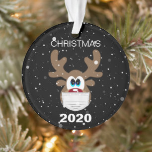 Ornamento Reindeer divertido 2020 Árvore de Natal